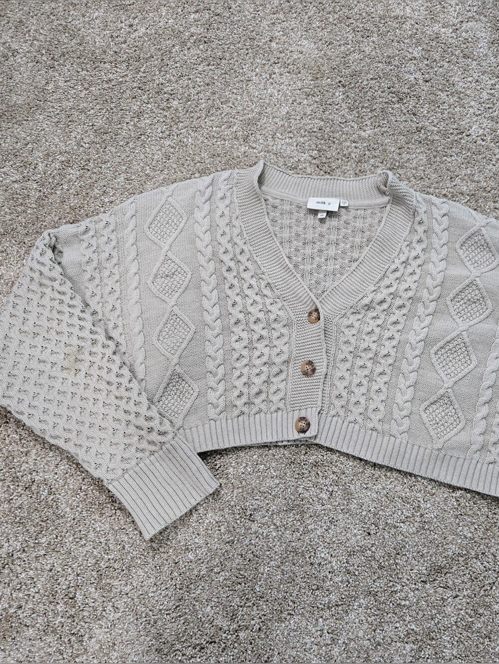 Milk It Cropped Knit Cardigan